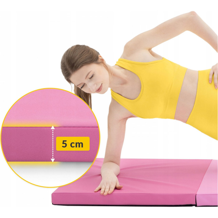 Складной гимнастический мат 4FIZJO Tri-Fold Folding Exercise Mat Pink (4FJ0572)
