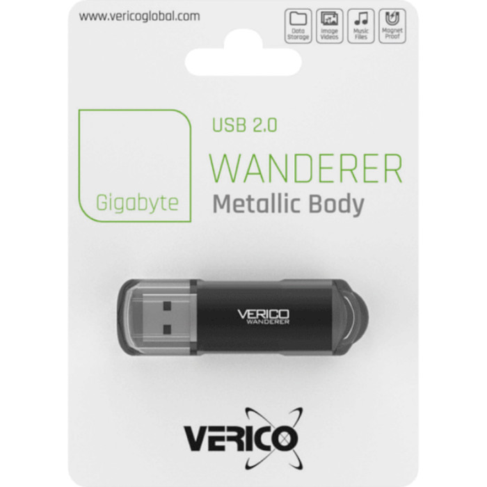 Флэшка VERICO Wanderer USB2.0 8GB Black (1UDOV-M4BK83-NN)