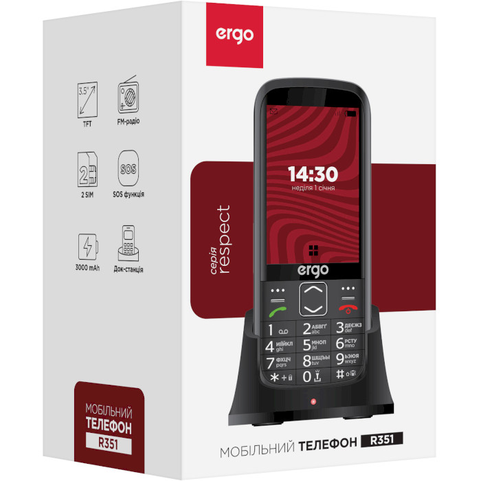 Мобільний телефон ERGO R351 Black