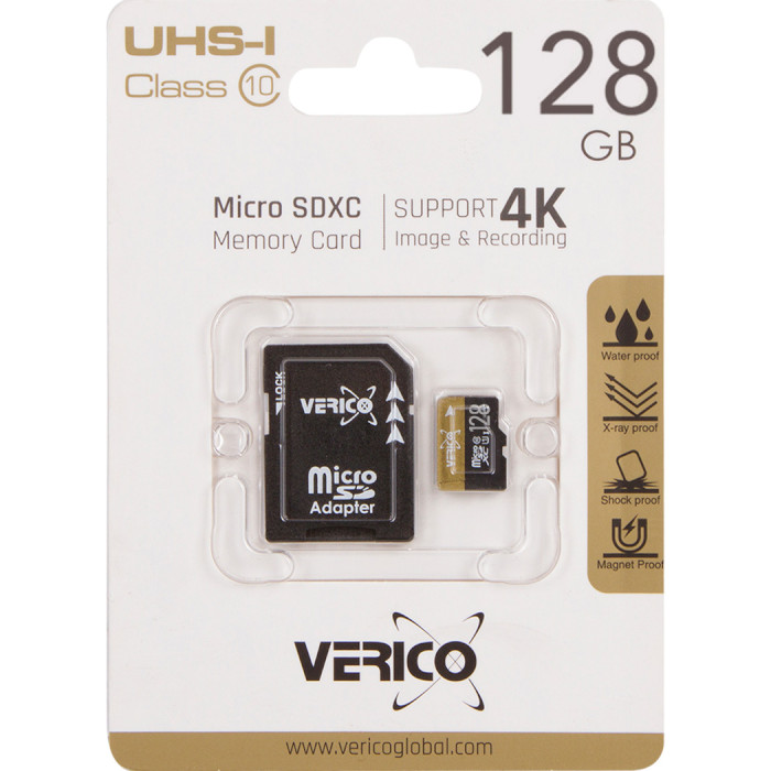 Карта пам'яті VERICO microSDXC 128GB UHS-I Class 10 + SD-adapter (1MCOV-MAX9C3-NN)