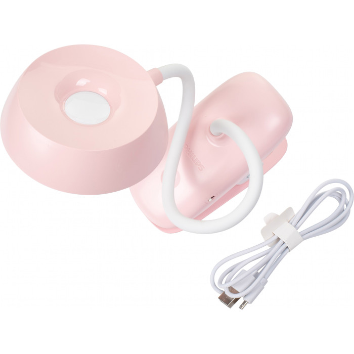 Лампа настільна на прищіпці PHILIPS LED Desk Light Donutclip Pink (929003179607)