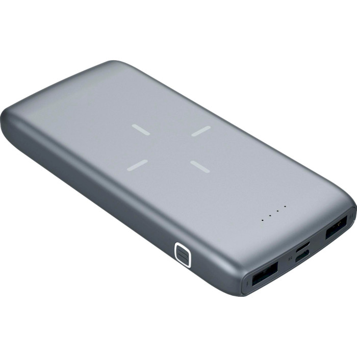 Повербанк з бездротовою зарядкою PLATINET 5W QI Wireless Charging 10000mAh Silver (44244)