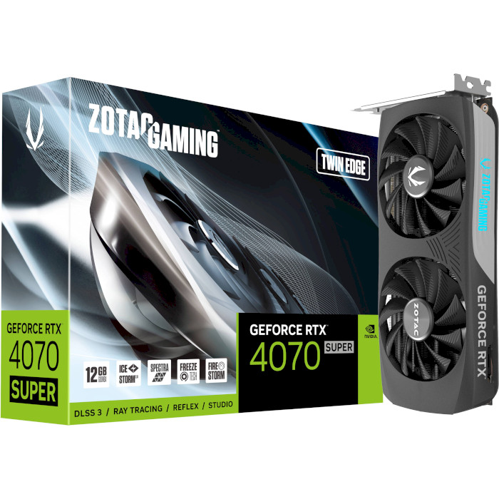 Видеокарта ZOTAC Gaming GeForce RTX 4070 Super Twin Edge 12GB GDDR6X (ZT-D40720E-10M)