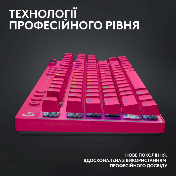 Клавіатура бездротова LOGITECH G Pro X TKL GL Tactile Switch Magenta (920-012159)