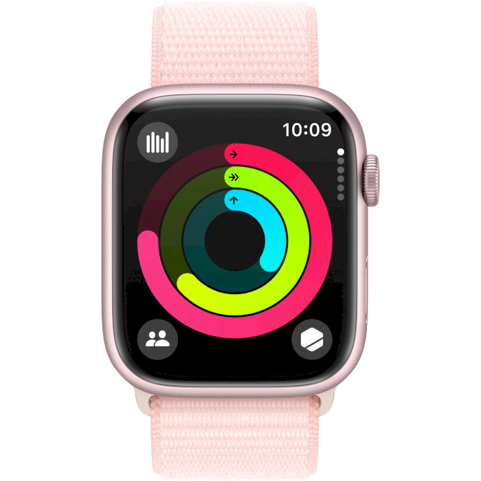 Смарт-годинник APPLE Watch Series 9 GPS 45mm Pink Aluminum Case with Light Pink Sport Loop (MR9J3QP/A)