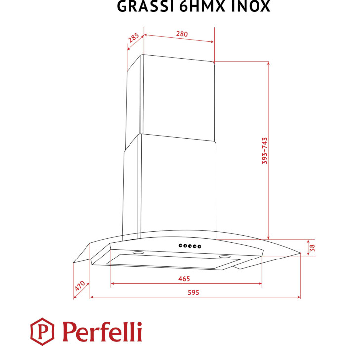 Витяжка PERFELLI GRASSI 6HMX Inox