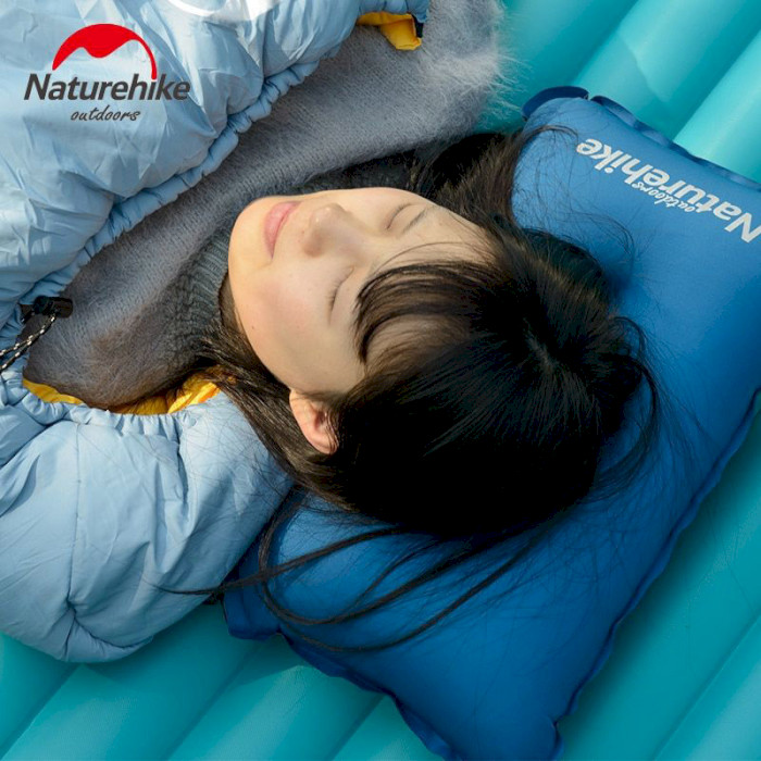 Подушка туристична NATUREHIKE Sponge Automatic Inflatable Pillow Light Blue (NH17A001-L-LBL)