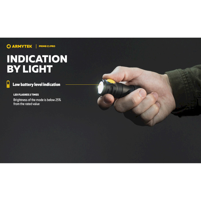 Ліхтар мультифункціональний ARMYTEK Prime C1 Pro Magnet USB Warm Light (F07901W)