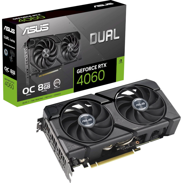 Відеокарта ASUS Dual GeForce RTX 4060 EVO OC Edition 8GB GDDR6 (90YV0JC7-M0NA00)