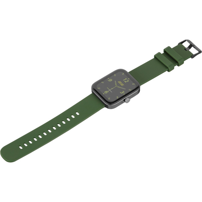 Смарт-часы 2E Alpha SQ Music Edition 46mm Black/Green (2E-CWW40BKGN)