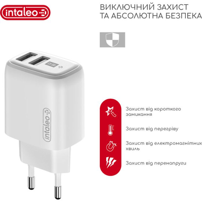 Зарядное устройство INTALEO TCG242 2xUSB-A, 2.4A White