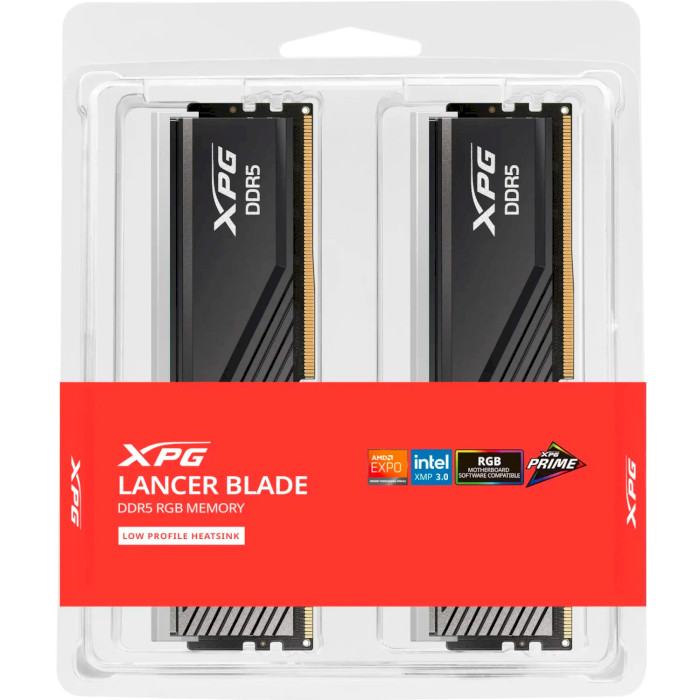 Модуль пам'яті ADATA XPG Lancer Blade RGB Black DDR5 6000MHz 64GB Kit 2x32GB (AX5U6000C3032G-DTLABRBK)