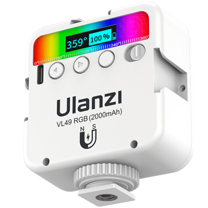 Подсветка для видеосъёмки ULANZI VL49 Rechargeable Mini RGB Light White (UV-2586)