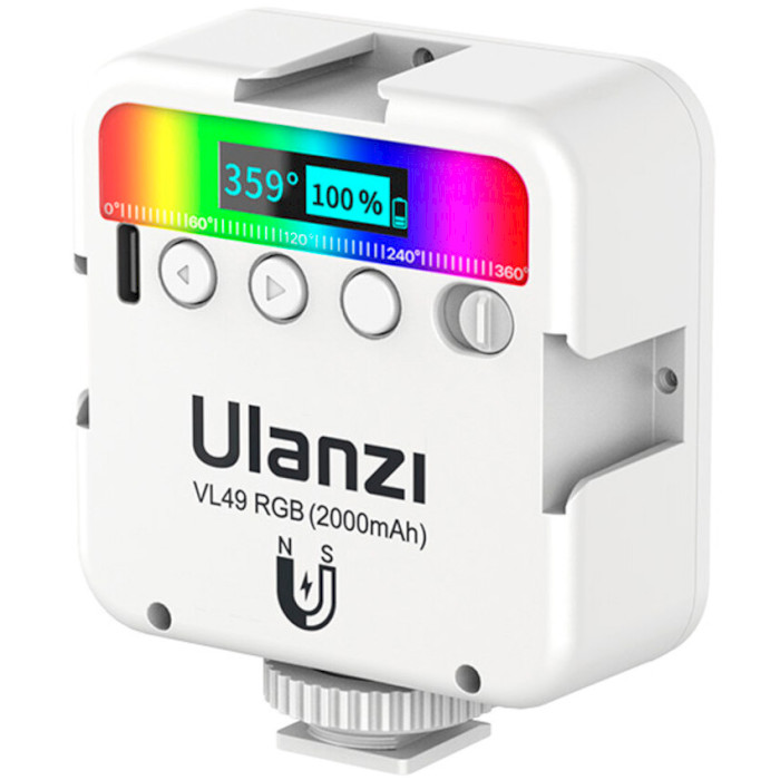 Подсветка для видеосъёмки ULANZI VL49 Rechargeable Mini RGB Light White (UV-2586)