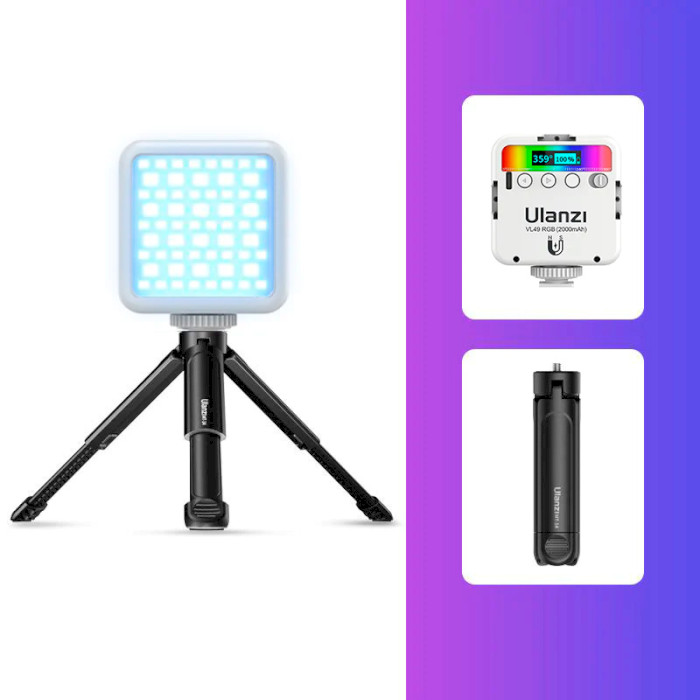 Подсветка для видеосъёмки ULANZI VL49 Rechargeable Mini RGB Light White (UV-2586)