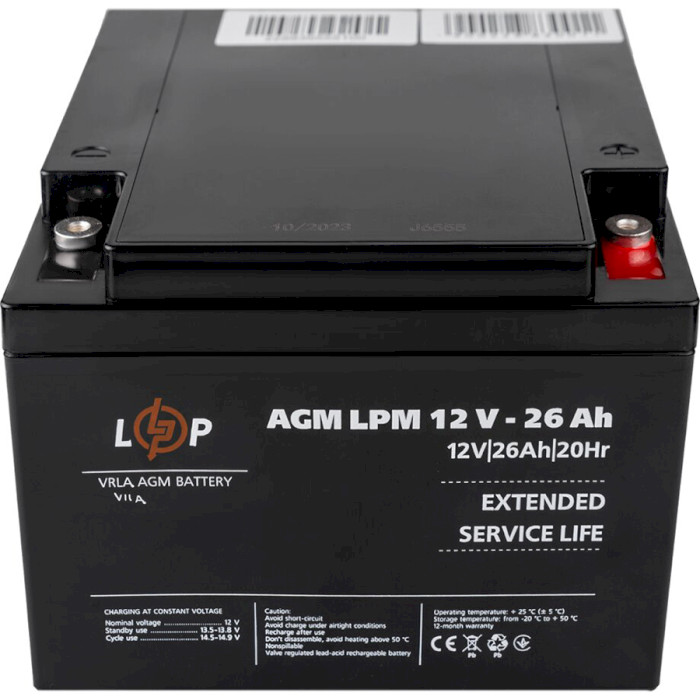 Акумуляторна батарея LOGICPOWER LPM 12V - 26Ah (12В, 26Агод) (LP22883)