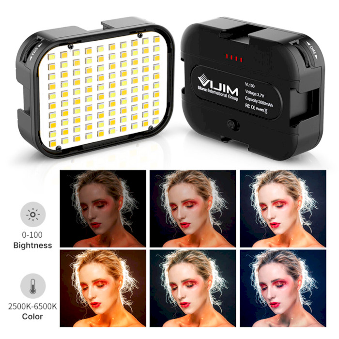 Підсвічування для відеозйомки ULANZI VIJIM VL100C Pocket LED Video Light (UV-2173)
