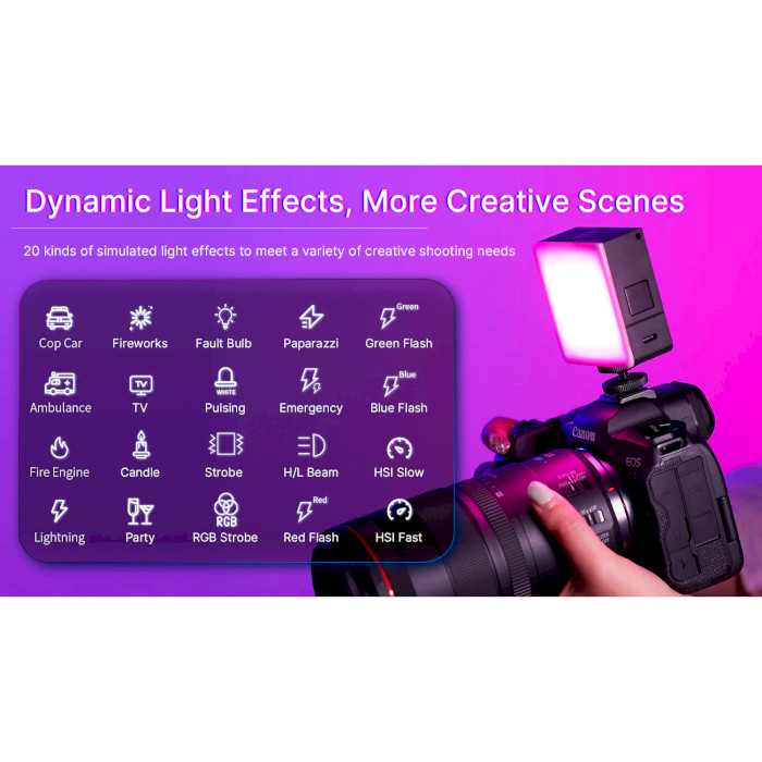 Підсвічування для відеозйомки ULANZI VL49 Pro Rechargeable Mini RGB Light (UV-B01001)