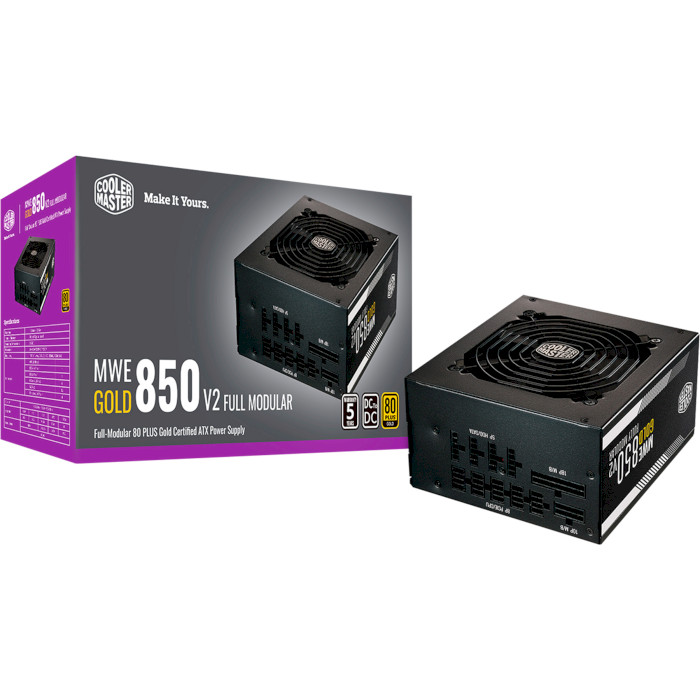 Блок живлення 850W COOLER MASTER MWE Gold 850 V2 ATX 3.0 Ready (MPE-8501-AFAAG-3EU)