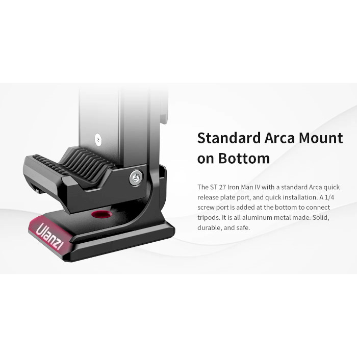 Держатель для смартфона ULANZI ST-27 Metal Phone Tripod Mount Clip & PT-14 Universal Camera Flip Mirror (UV-2881)