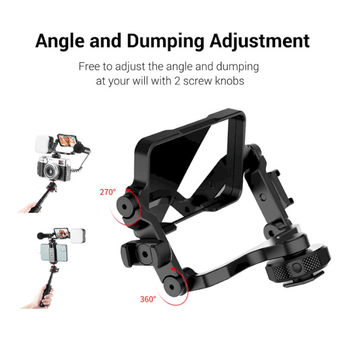 Держатель для смартфона ULANZI ST-27 Metal Phone Tripod Mount Clip & PT-14 Universal Camera Flip Mirror (UV-2881)