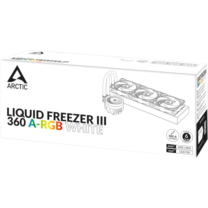 Система водяного охолодження ARCTIC Liquid Freezer III 360 A-RGB White (ACFRE00152A)