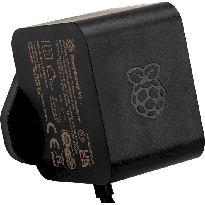 Блок живлення RASPBERRY PI USB-C PD 27W, 1.2m (SC1157)