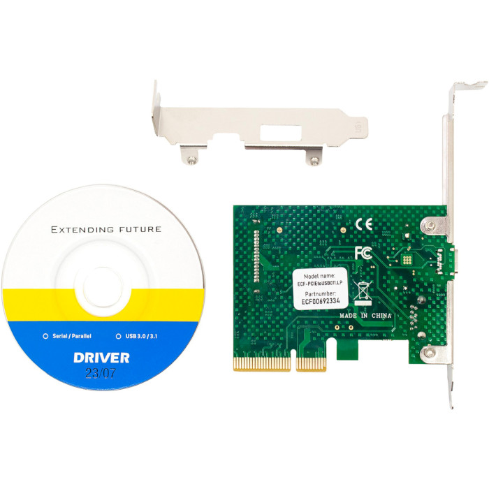 Адаптер FRIME PCIe to USB3.2 Gen2 Type-A+C (1+1) ASM3142 (ECF-PCIETOUSB011.LP)