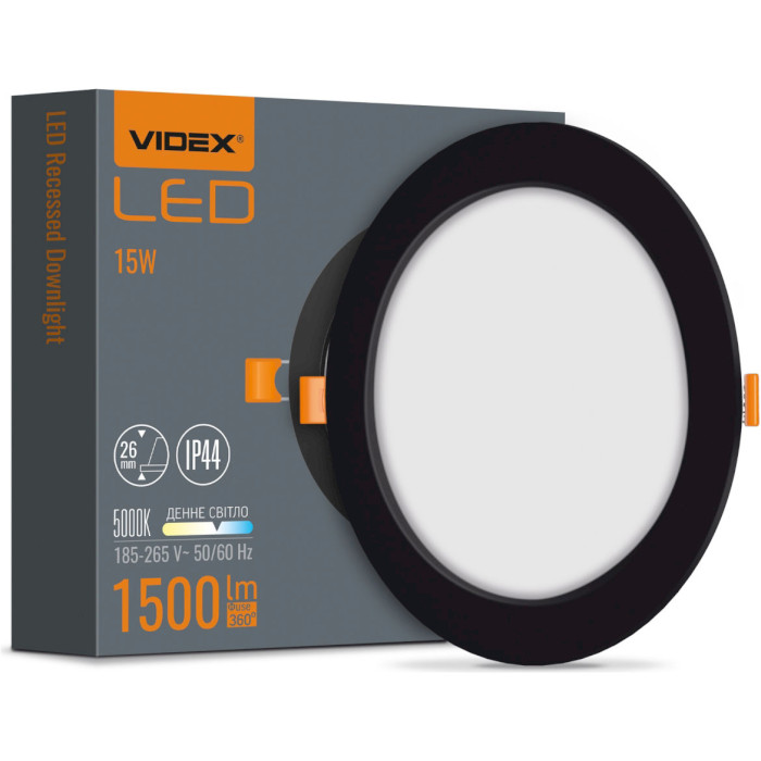 Світильник VIDEX VL-DLBR-155B 15W 5000K