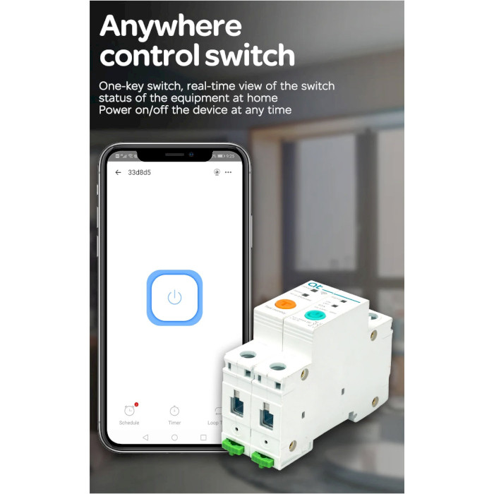 Wi-Fi вимикач-реле на DIN рейку AT 2-Pole Wi-Fi Smart Switch (AT-Q-SR263WE)