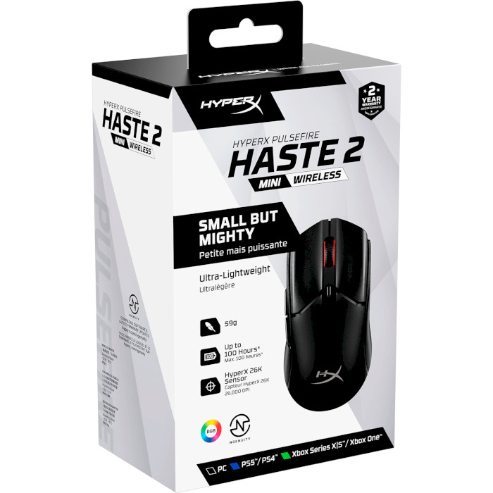 Мышь игровая HYPERX Pulsefire Haste 2 Mini Wireless Black (7D388AA)