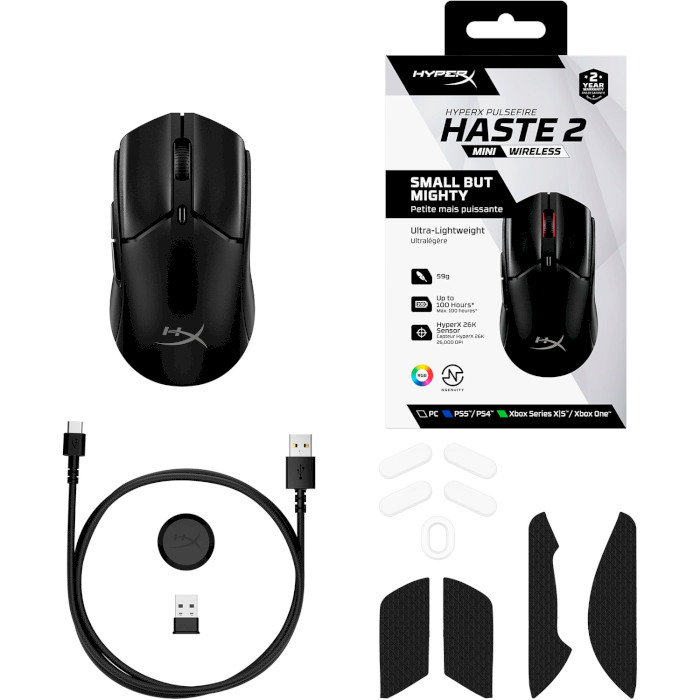 Миша ігрова HYPERX Pulsefire Haste 2 Mini Wireless Black (7D388AA)