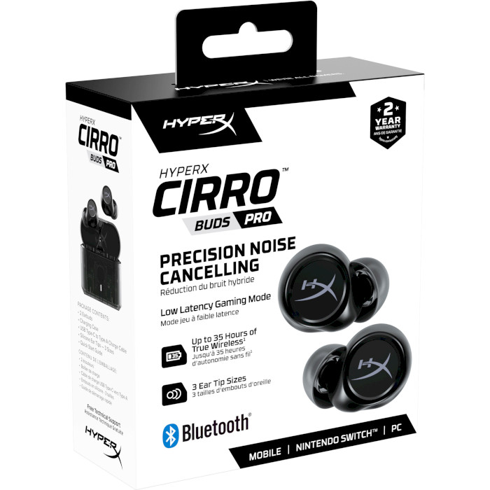 Навушники геймерскі HYPERX Cirro Buds Pro Black (727A5AA)