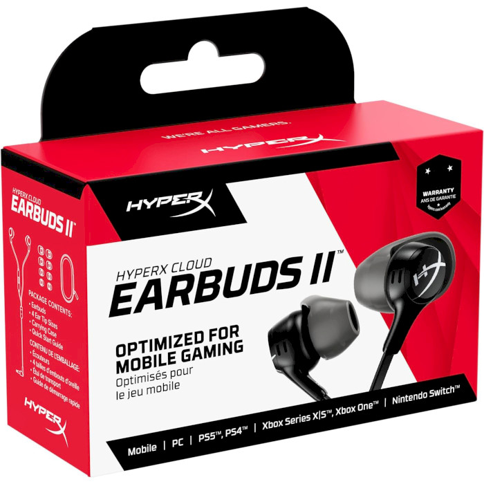 Наушники геймерские HYPERX Cloud Earbuds II Black (70N24AA)