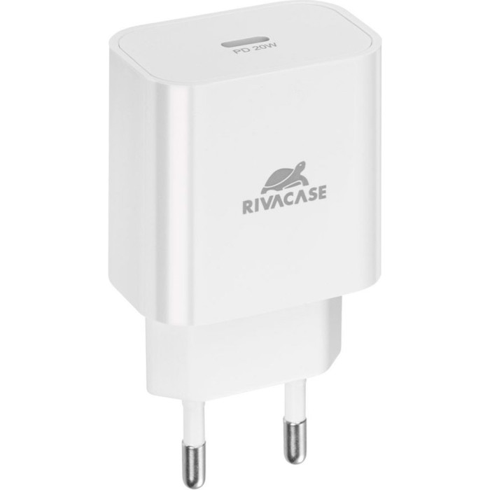 Зарядний пристрій RIVACASE Rivapower PS4101 WD5 1xUSB-C, PD3.0, QC3.0, 20W White w/Type-C to Lightning cable