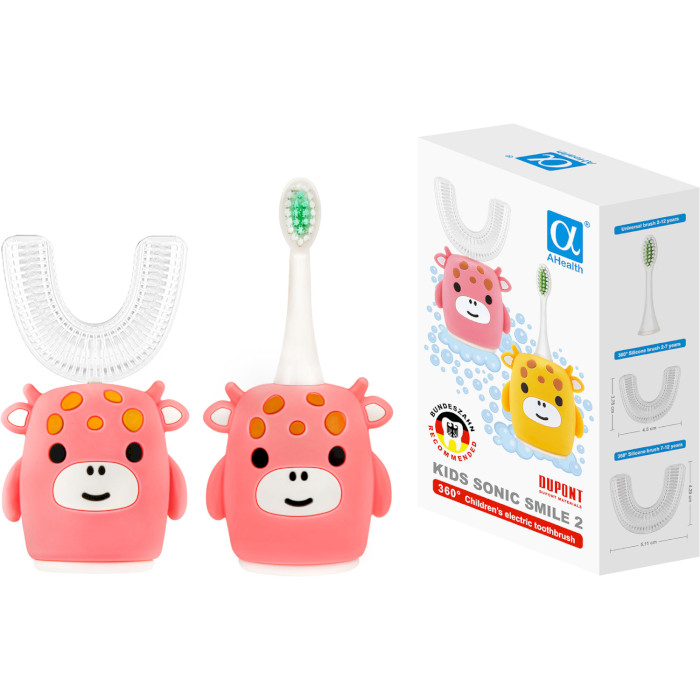 Электрическая детская зубная щётка AHEALTH Kids Sonic Smile 2 Pink