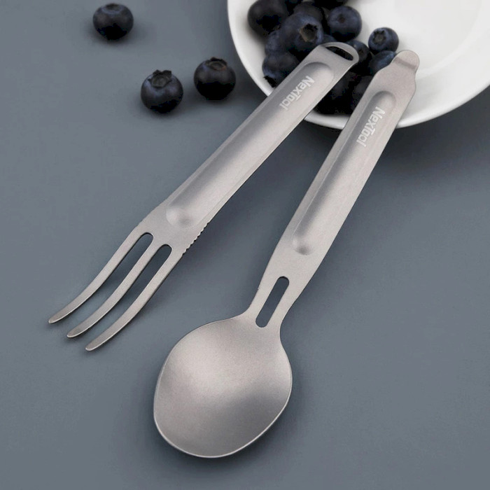 Набір дорожніх столових приладів NEXTOOL Titanium Outdoor Spoon & Fork (NE0124/KT5525)