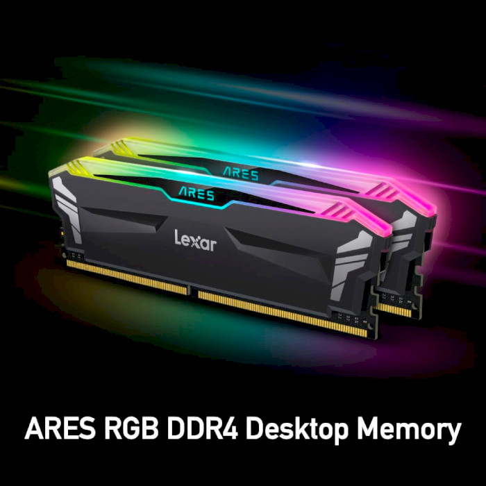 Модуль пам'яті LEXAR Ares RGB Black DDR4 3600MHz 32GB Kit 2x16GB (LD4BU016G-R3600GDLA)