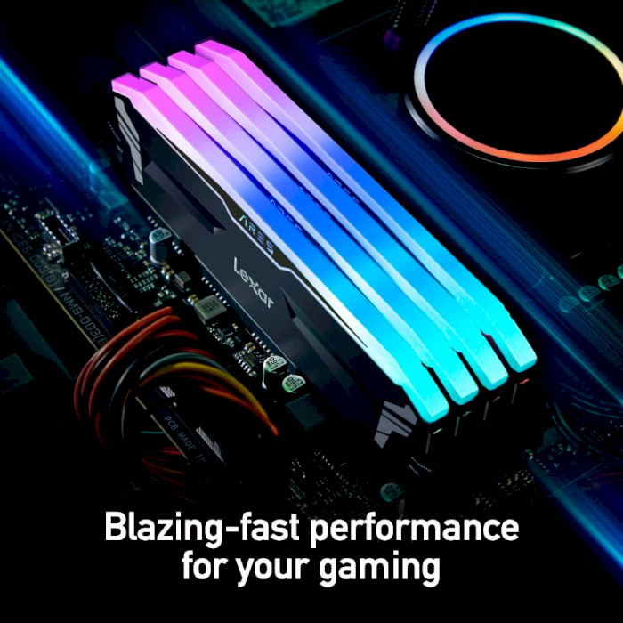 Модуль пам'яті LEXAR Ares RGB Black DDR4 3600MHz 16GB Kit 2x8GB (LD4BU008G-R3600GDLA)