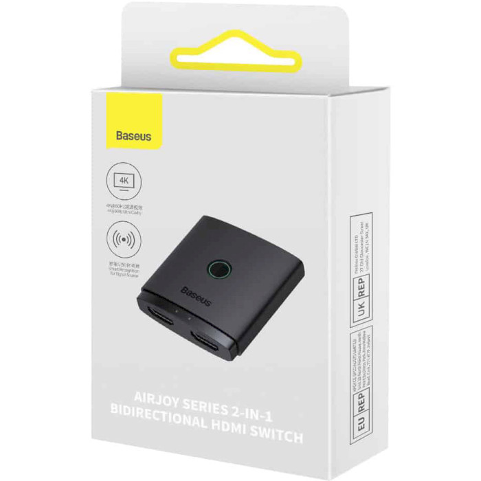 HDMI свитч 2 to 1 BASEUS AirJoy Series 2-in-1 Bidirectional HDMI Switch (B01331105111-00)