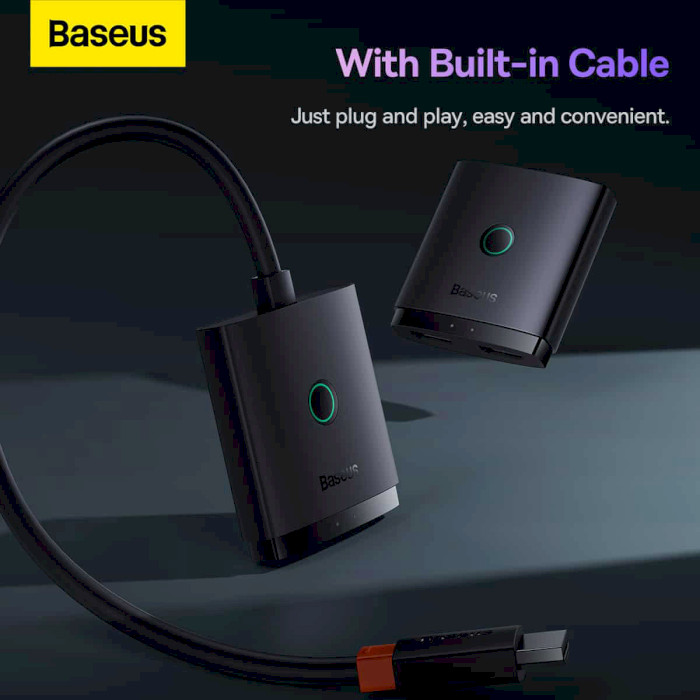 HDMI свитч 2 to 1 BASEUS AirJoy Series 2-in-1 Bidirectional HDMI Switch (B01331105111-00)