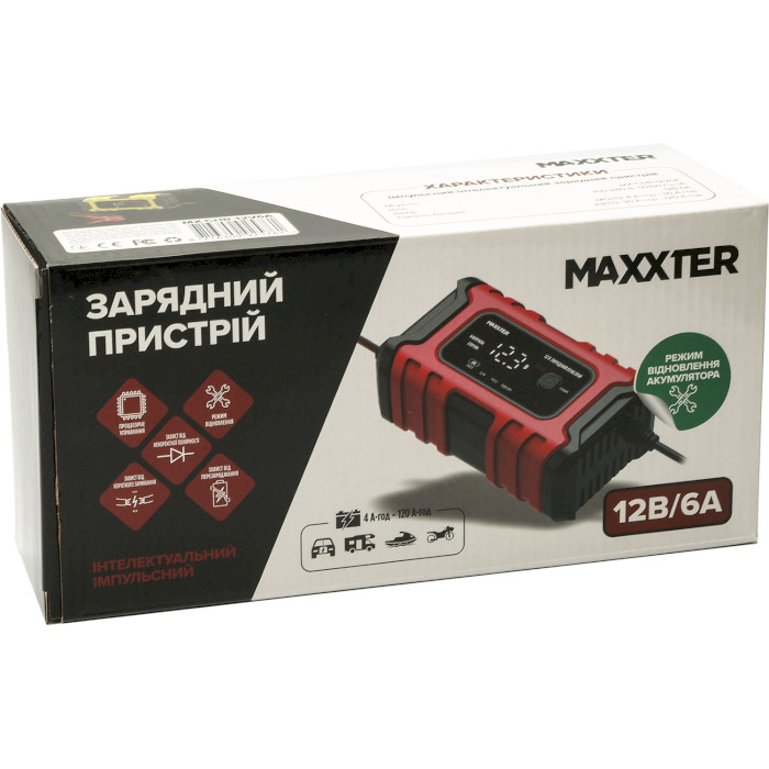 Зарядний пристрій для АКБ MAXXTER MX-CHR-12V6A GEL/AGM/SLA 12V 6A