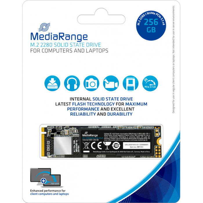 SSD диск MEDIARANGE 256GB M.2 NVMe (MR1031)