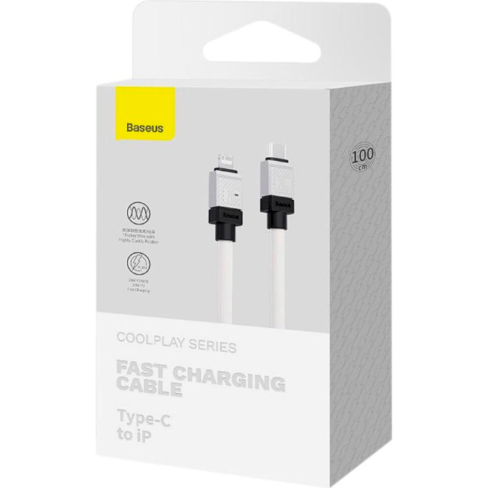 Кабель BASEUS CoolPlay Series Fast Charging Cable Type-C to iP 20W 2м White (CAKW000102)