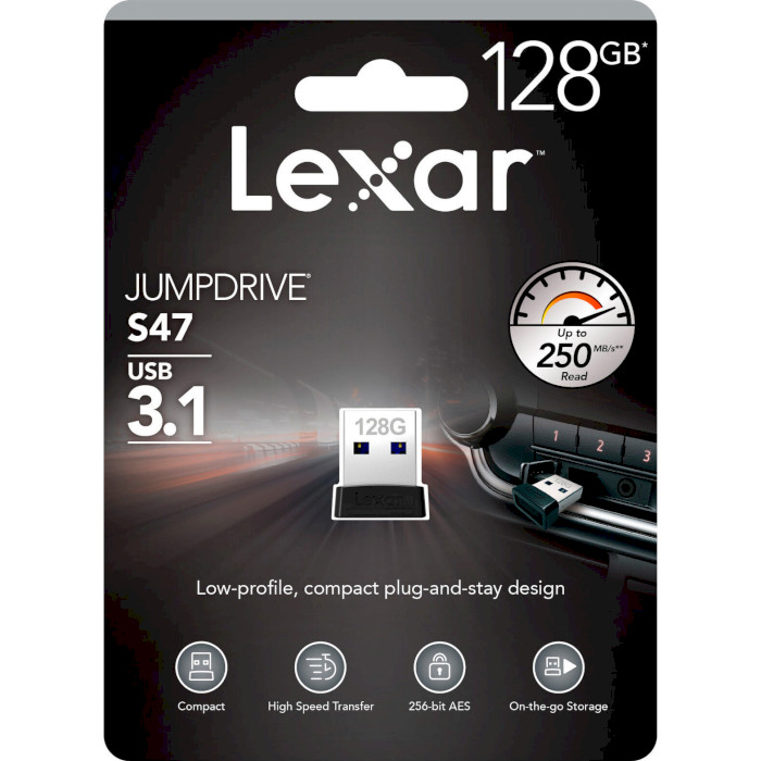 Флэшка LEXAR JumpDrive S47 128GB USB3.1 (LJDS47-128ABBK)