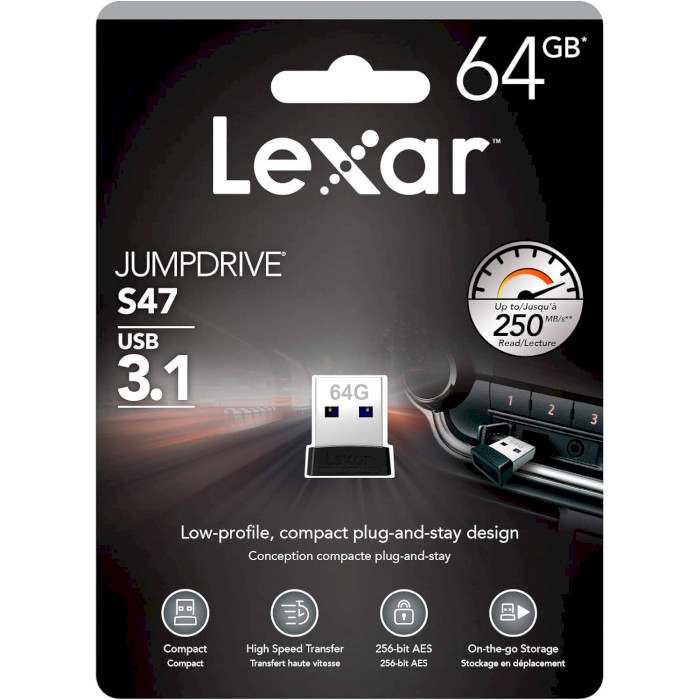 Флешка LEXAR JumpDrive S47 64GB (LJDS47-64GABBK)