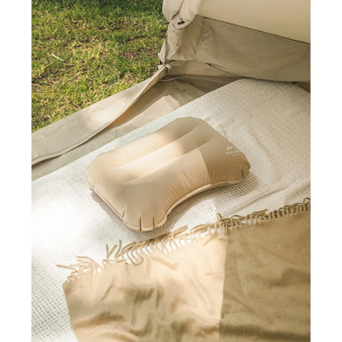 Подушка туристична NATUREHIKE TPU Flocking Inflatable Pillow Beige (NH21ZT002-BG)