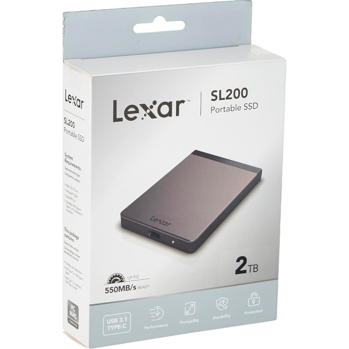 Портативный SSD диск LEXAR SL200 2TB USB3.1 (LSL200X002T-RNNNG)