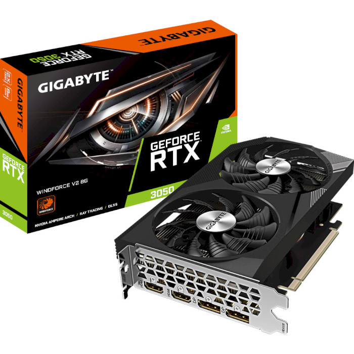 Видеокарта GIGABYTE GeForce RTX 3050 WindForce V2 8G (GV-N3050WF2V2-8GD)