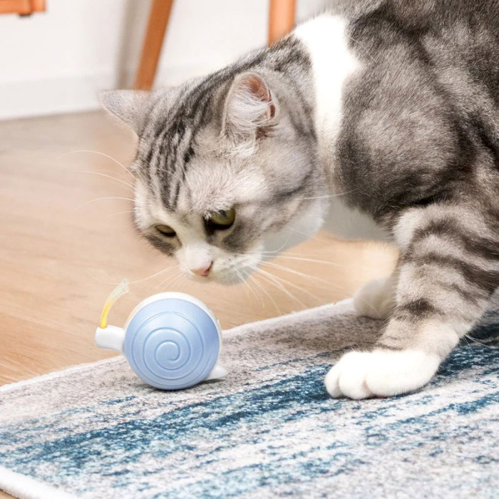 Интерактивная игрушка для котов CHEERBLE Wicked Snail Blue/White (CWJ02 BLUE)